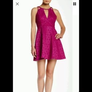 Free People Miss Connections Skater Dress, Size 6, Fucshia, Short Mini Dress NWT